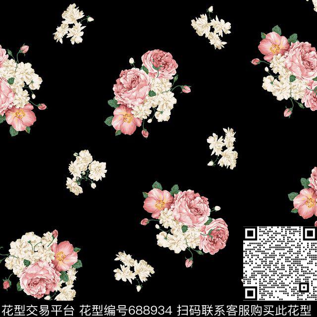 花卉简约大牌风传统印花华亿平台下载（图片编号: 688934） - 瓦栏（Walan）