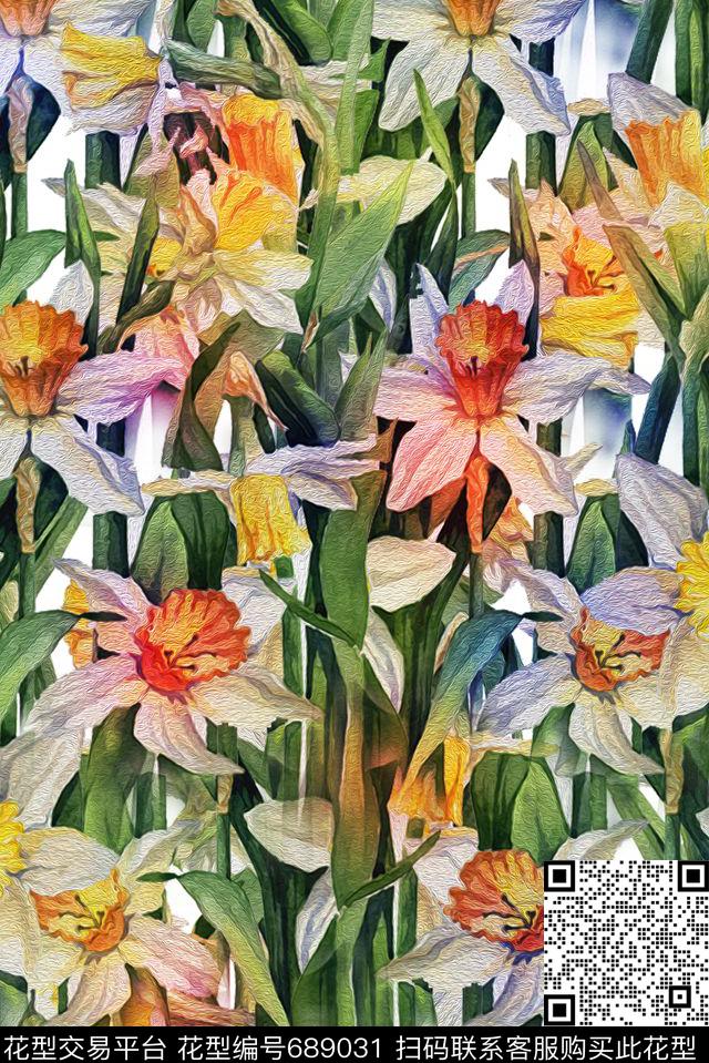 零点--家纺零点--女装花朵数码印花华亿平台下载（图片编号: 689031） - 瓦栏（Walan）