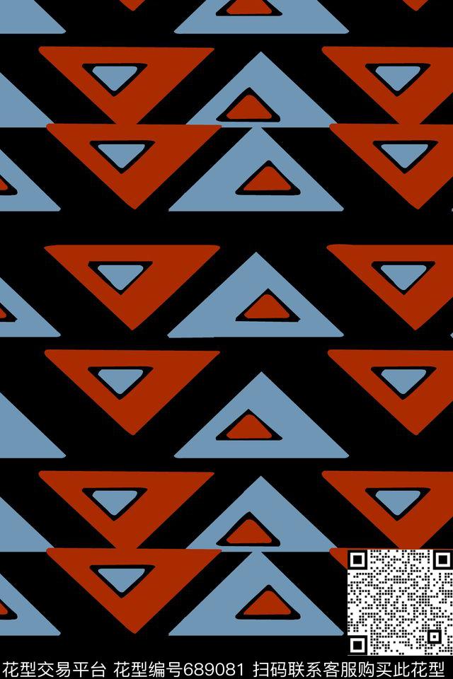 三角形分色不规则几何传统印花华亿平台下载（图片编号: 689081） - 瓦栏（Walan）