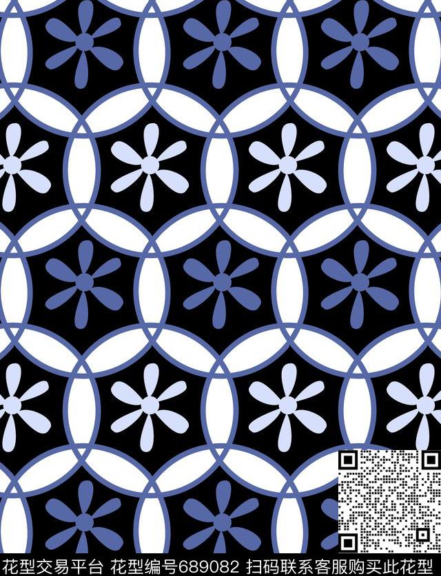 千鸟格不规则几何分色传统印花华亿平台下载（图片编号: 689082） - 瓦栏（Walan）