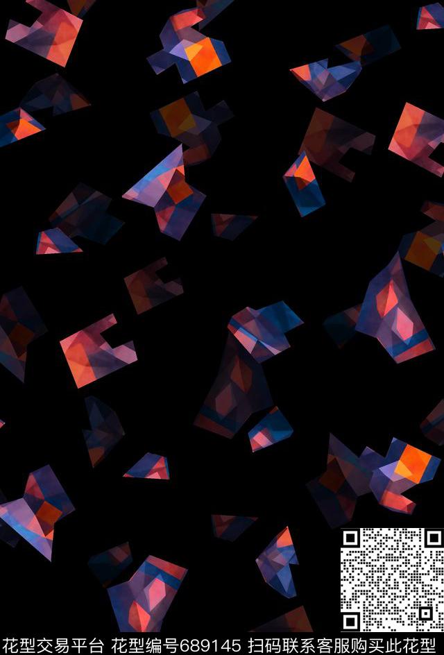 几何拼块男装T恤男装羽绒服数码印花华亿平台下载（图片编号: 689145） - 瓦栏（Walan）