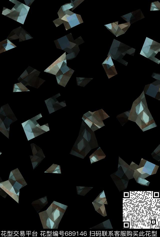 几何拼块男装T恤男装羽绒服数码印花华亿平台下载（图片编号: 689146） - 瓦栏（Walan）