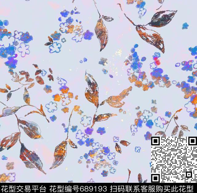 新款时尚欧美风花卉精致印花数码印花华亿平台下载（图片编号: 689193） - 瓦栏（Walan）