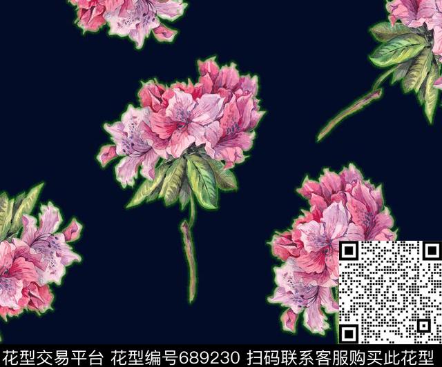 巴西荧光绿手绘数码印花华亿平台下载（图片编号: 689230） - 瓦栏（Walan）