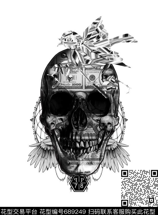 philippplein菲利普普骷颅头欧美潮牌男装数码印花华亿平台下载（图片编号: 689249） - 瓦栏（Walan）