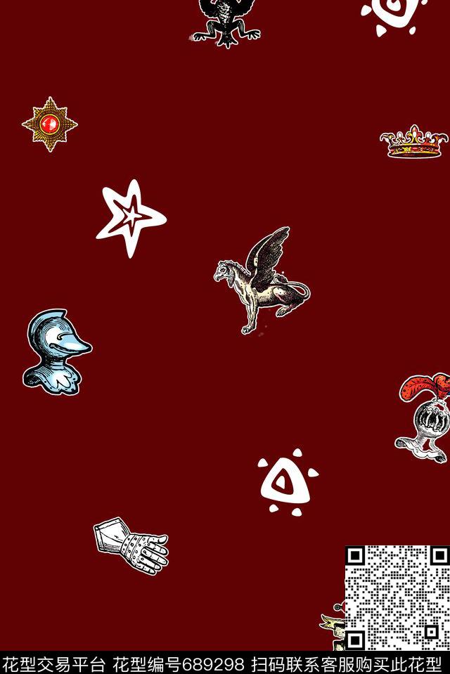 男装商务休闲图腾数码印花华亿平台下载（图片编号: 689298） - 瓦栏（Walan）