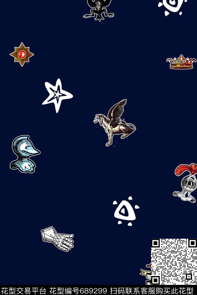 男装商务休闲图腾数码印花华亿平台下载（图片编号: 689299） - 瓦栏（Walan）