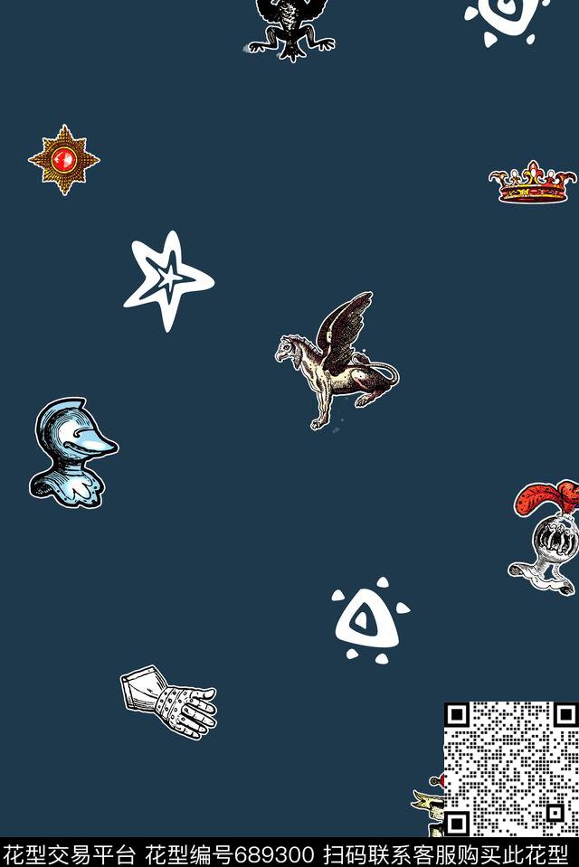 男装商务休闲图腾数码印花华亿平台下载（图片编号: 689300） - 瓦栏（Walan）