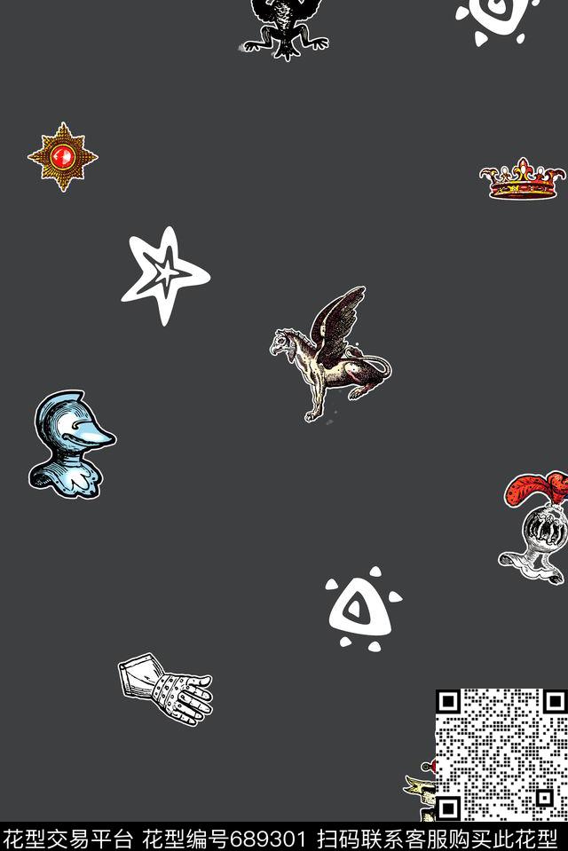 男装商务休闲图腾数码印花华亿平台下载（图片编号: 689301） - 瓦栏（Walan）