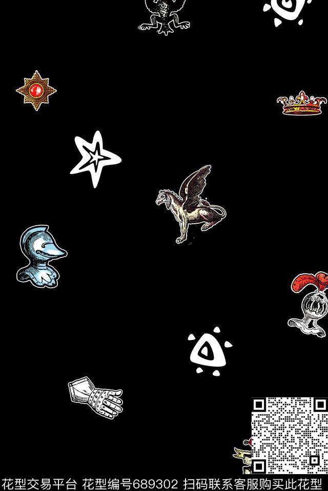 男装商务休闲图腾数码印花华亿平台下载（图片编号: 689302） - 瓦栏（Walan）