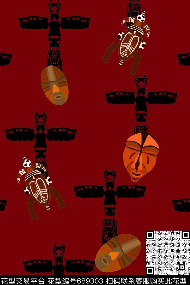 男装商务休闲图腾数码印花华亿平台下载（图片编号: 689303） - 瓦栏（Walan）