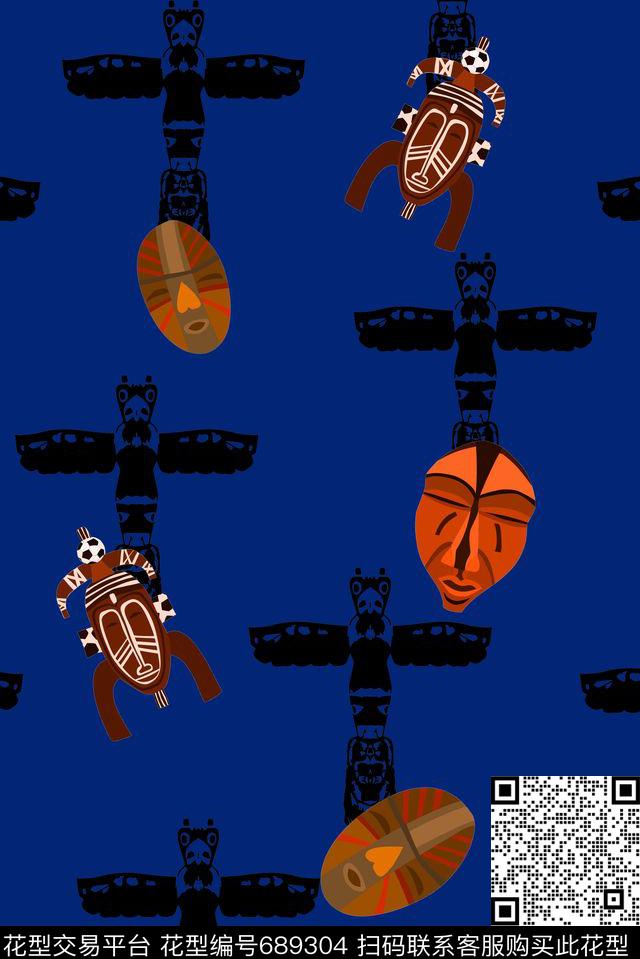 男装商务休闲图腾数码印花华亿平台下载（图片编号: 689304） - 瓦栏（Walan）