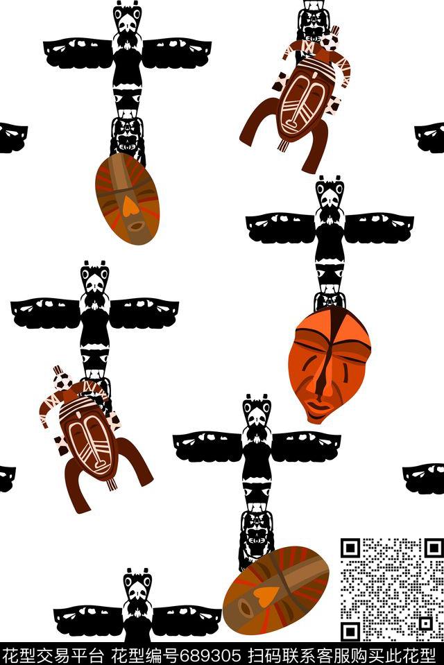 男装商务休闲图腾数码印花华亿平台下载（图片编号: 689305） - 瓦栏（Walan）