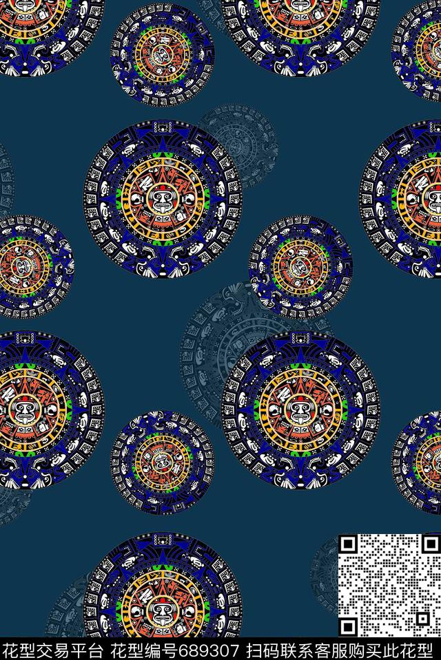 男装商务休闲图腾数码印花华亿平台下载（图片编号: 689307） - 瓦栏（Walan）