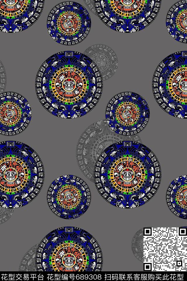 男装商务休闲图腾数码印花华亿平台下载（图片编号: 689308） - 瓦栏（Walan）