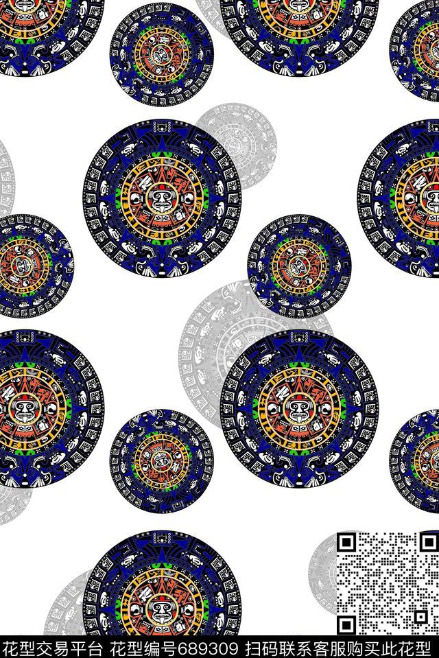 男装商务休闲图腾数码印花华亿平台下载（图片编号: 689309） - 瓦栏（Walan）