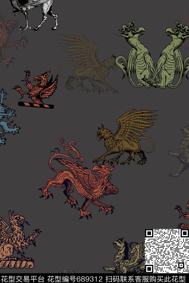 男装商务休闲图腾数码印花华亿平台下载（图片编号: 689312） - 瓦栏（Walan）