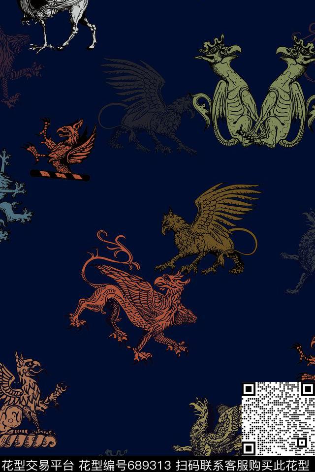 男装商务休闲图腾数码印花华亿平台下载（图片编号: 689313） - 瓦栏（Walan）