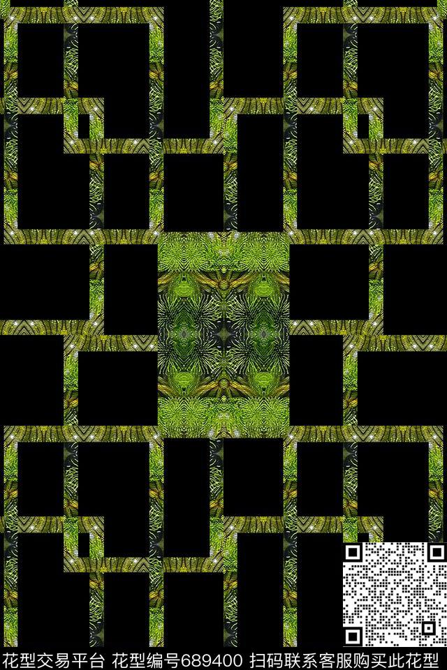 方格拼贴几何炫彩几何图案数码印花华亿平台下载（图片编号: 689400） - 瓦栏（Walan）