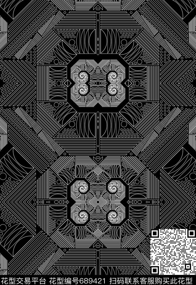 几何图腾数码印花华亿平台下载（图片编号: 689421） - 瓦栏（Walan）