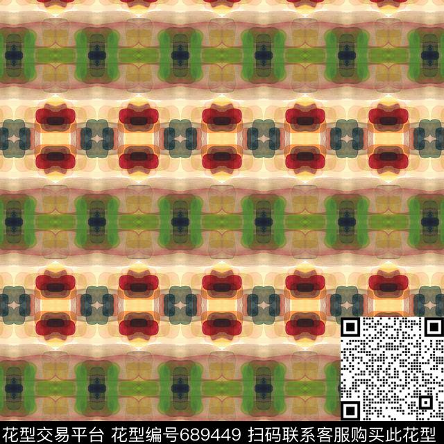 丝巾围巾秀场手绘笔触抽象纹理数码印花华亿平台下载（图片编号: 689449） - 瓦栏（Walan）