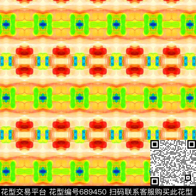 丝巾围巾秀场手绘笔触抽象纹理数码印花华亿平台下载（图片编号: 689450） - 瓦栏（Walan）