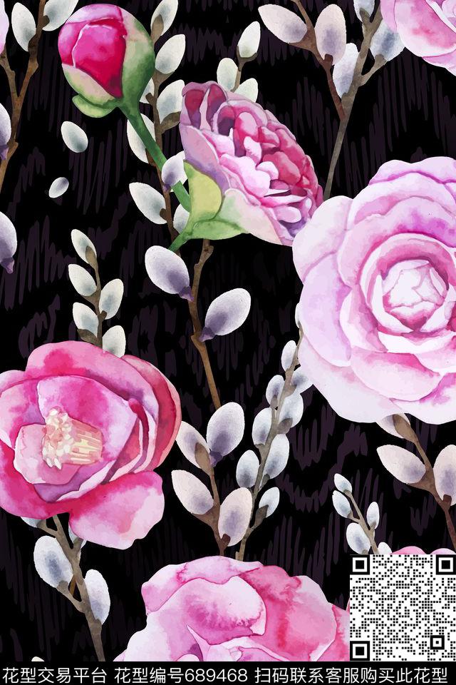 花朵花卉数码印花华亿平台下载（图片编号: 689468） - 瓦栏（Walan）