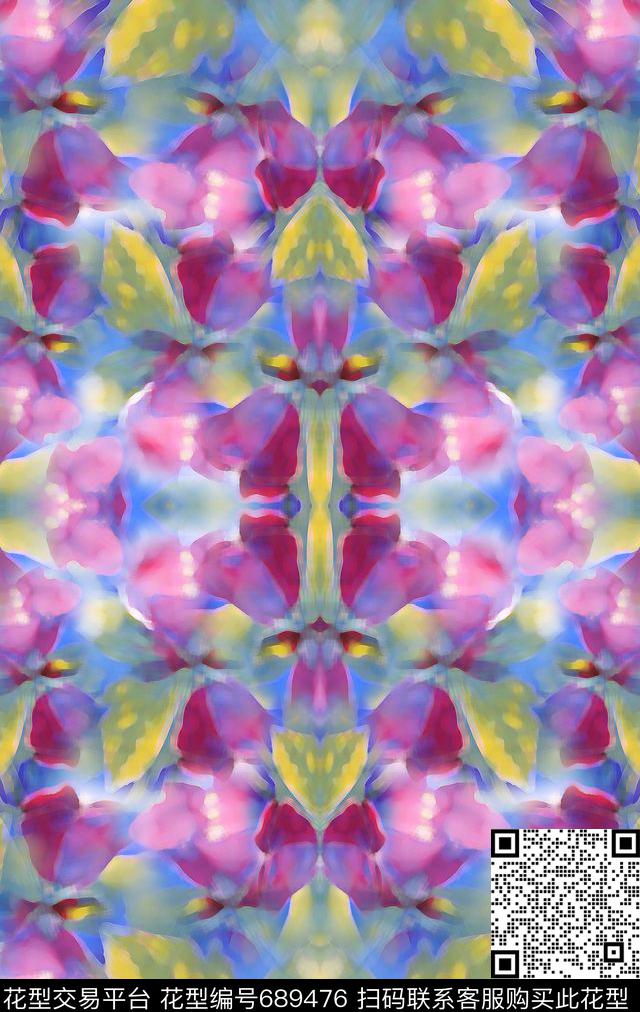 迷彩花卉抽象图案迷彩图案数码印花华亿平台下载（图片编号: 689476） - 瓦栏（Walan）
