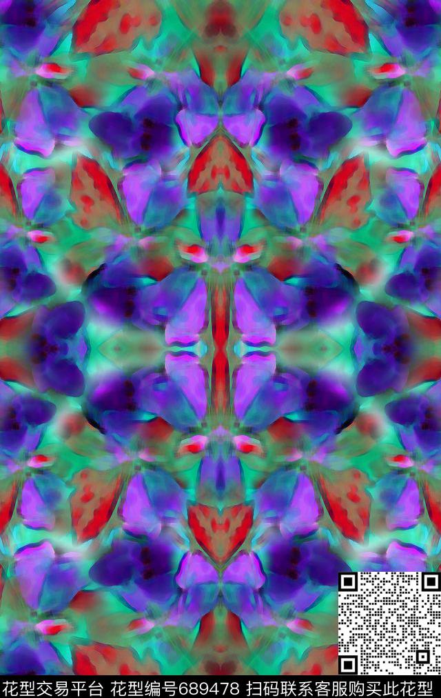 迷彩花卉抽象图案迷彩图案数码印花华亿平台下载（图片编号: 689478） - 瓦栏（Walan）