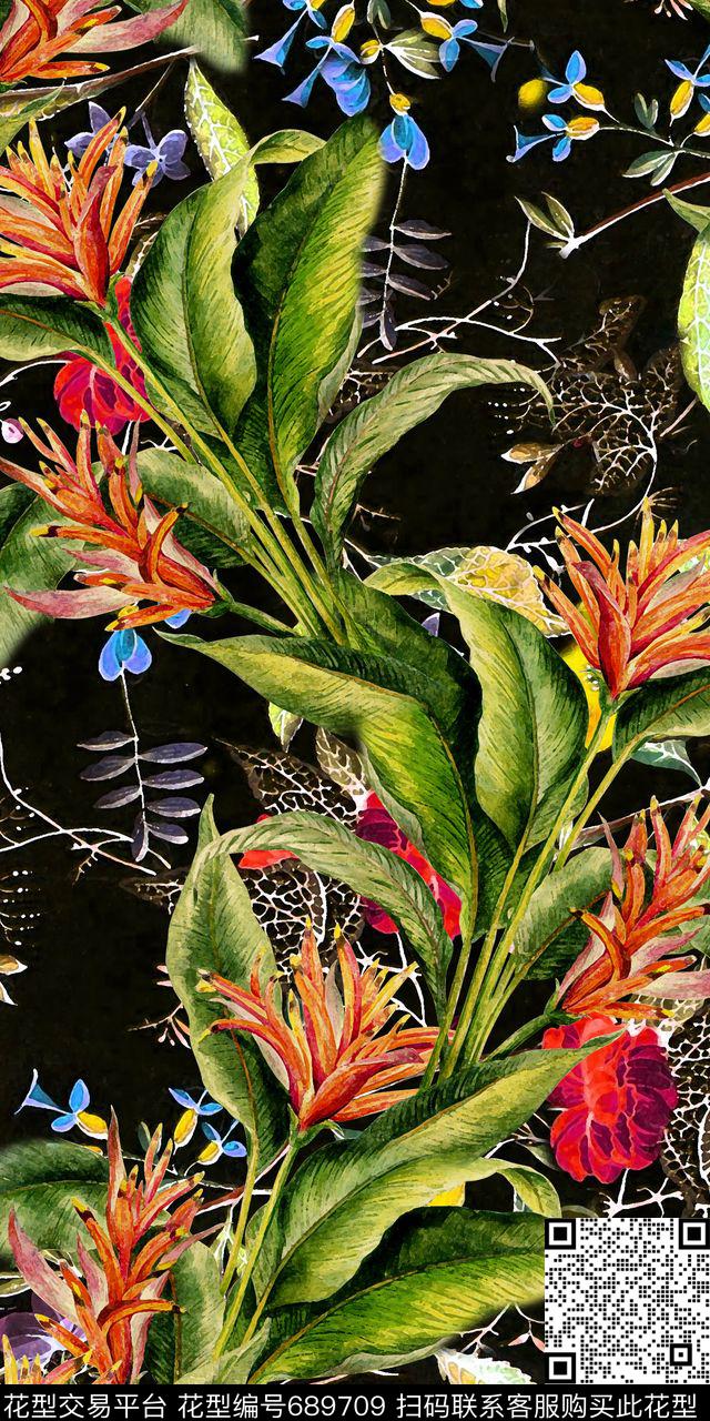 雏菊桃花乱花数码印花华亿平台下载（图片编号: 689709） - 瓦栏（Walan）