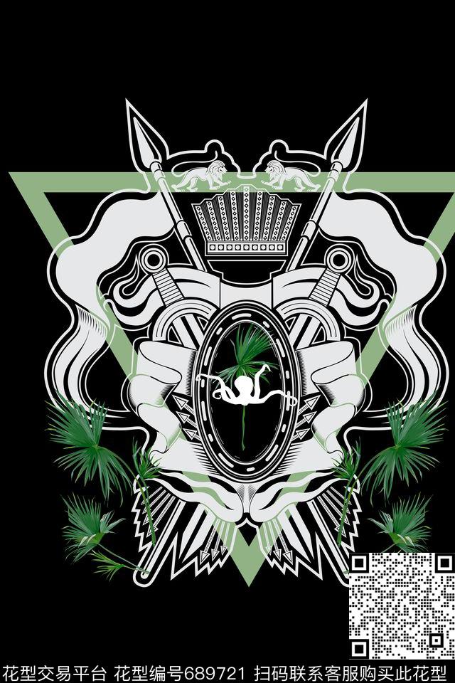 T桖三角形几何传统印花华亿平台下载（图片编号: 689721） - 瓦栏（Walan）