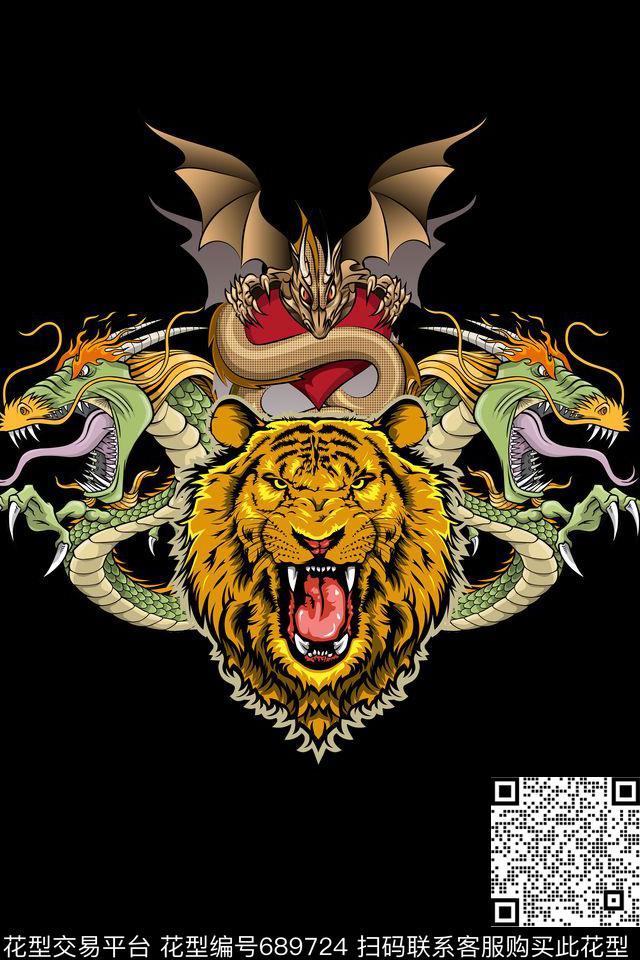 T桖几何龙数码印花华亿平台下载（图片编号: 689724） - 瓦栏（Walan）