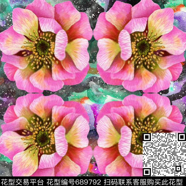 花卉肌理丝巾方巾数码印花华亿平台下载（图片编号: 689792） - 瓦栏（Walan）