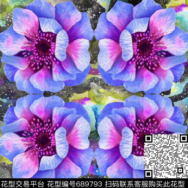 花卉肌理丝巾方巾数码印花华亿平台下载（图片编号: 689793） - 瓦栏（Walan）