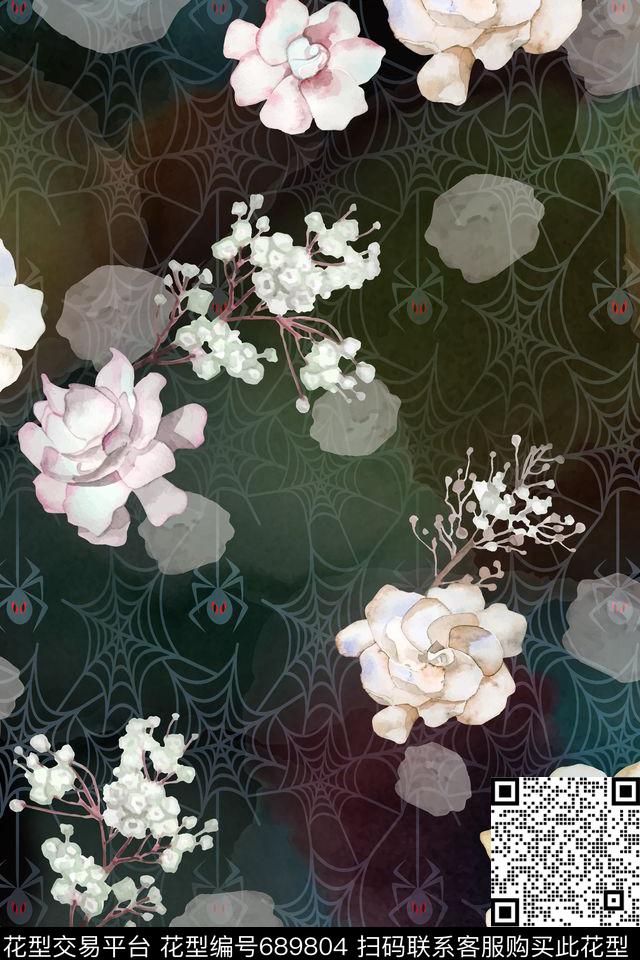 花瓣大花花朵数码印花华亿平台下载（图片编号: 689804） - 瓦栏（Walan）