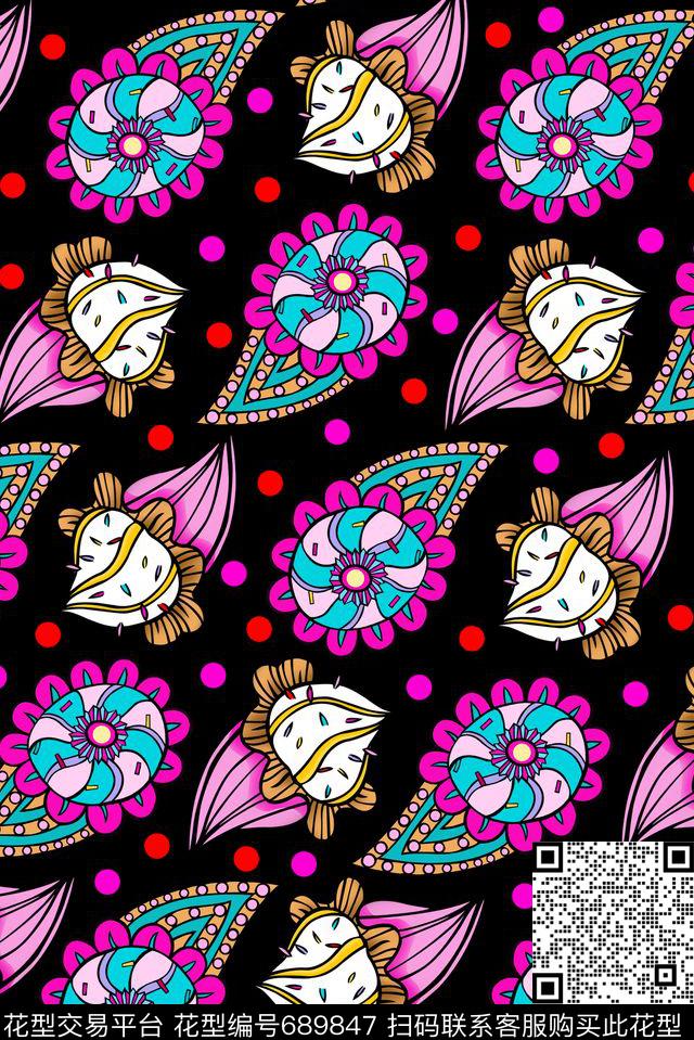 天真童趣原创手绘流行时尚传统印花华亿平台下载（图片编号: 689847） - 瓦栏（Walan）