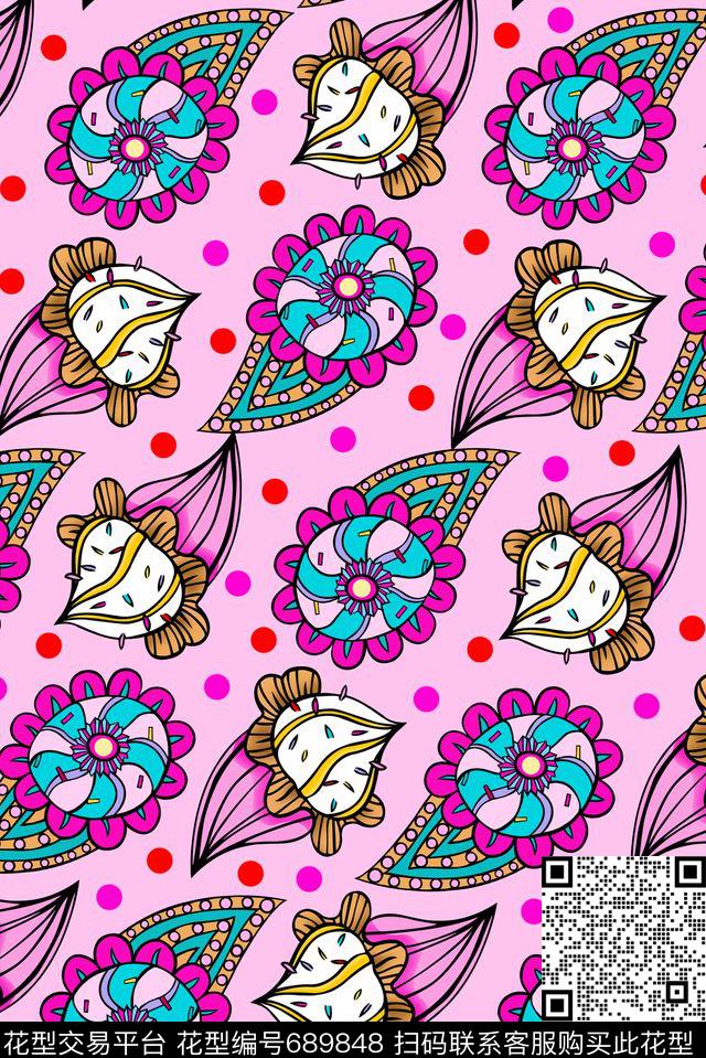 天真童趣原创手绘流行时尚传统印花华亿平台下载（图片编号: 689848） - 瓦栏（Walan）