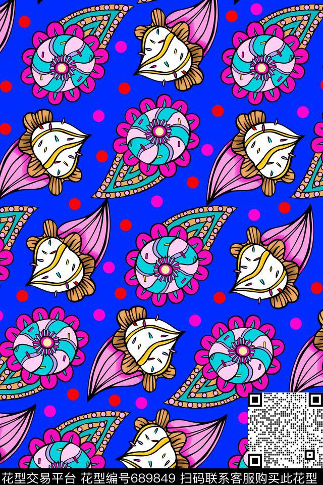 天真童趣原创手绘流行时尚传统印花华亿平台下载（图片编号: 689849） - 瓦栏（Walan）