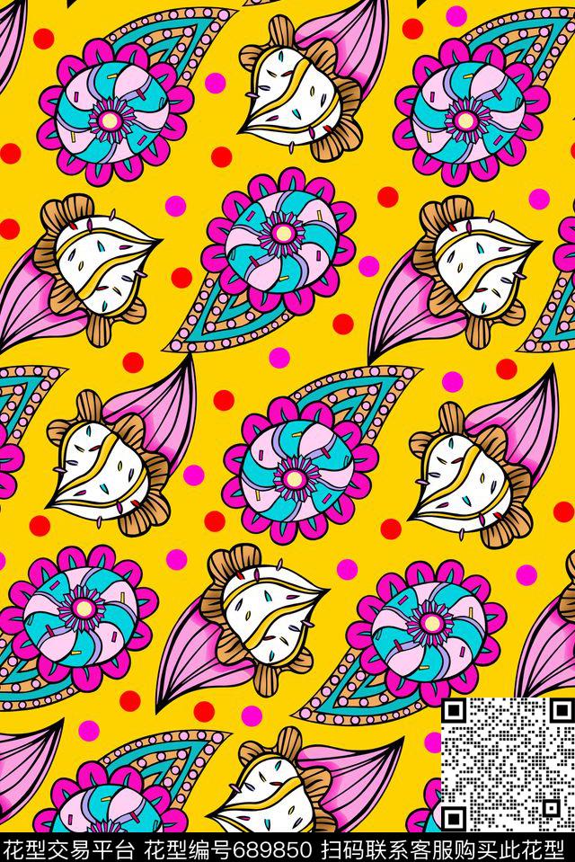 天真童趣原创手绘流行时尚传统印花华亿平台下载（图片编号: 689850） - 瓦栏（Walan）