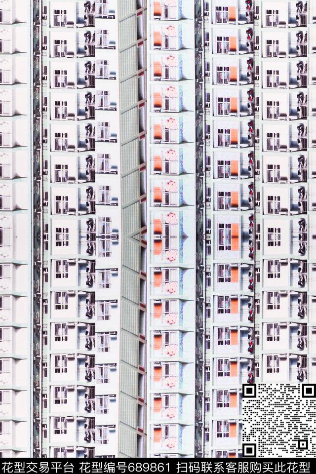 色块不规则几何方格数码印花华亿平台下载（图片编号: 689861） - 瓦栏（Walan）