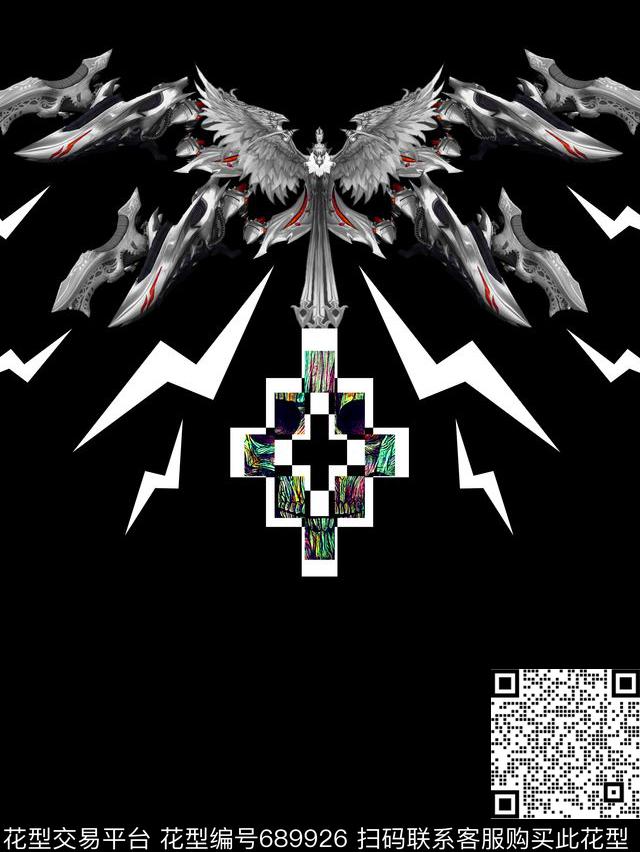 男装T桖胸花数码印花华亿平台下载（图片编号: 689926） - 瓦栏（Walan）