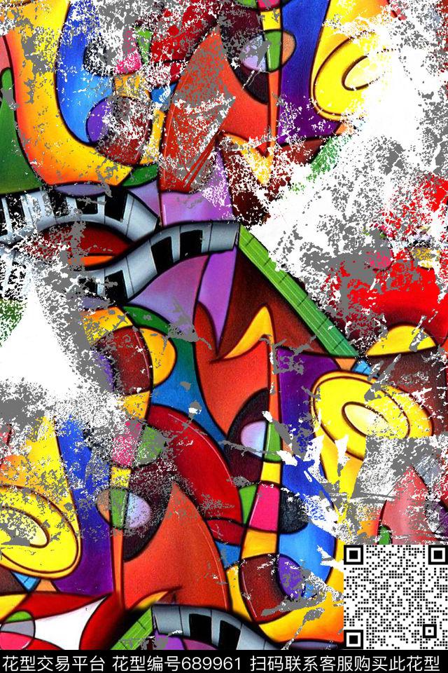 抽象线条纹理数码印花华亿平台下载（图片编号: 689961） - 瓦栏（Walan）