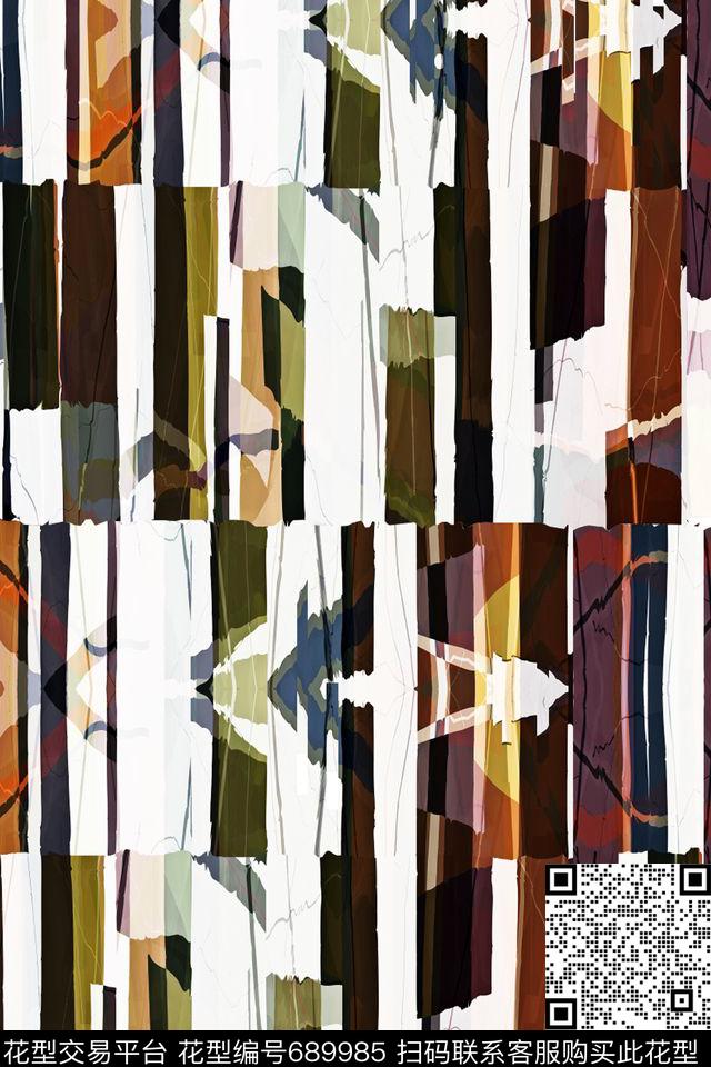 几何迷彩抽象拼接数码印花华亿平台下载（图片编号: 689985） - 瓦栏（Walan）