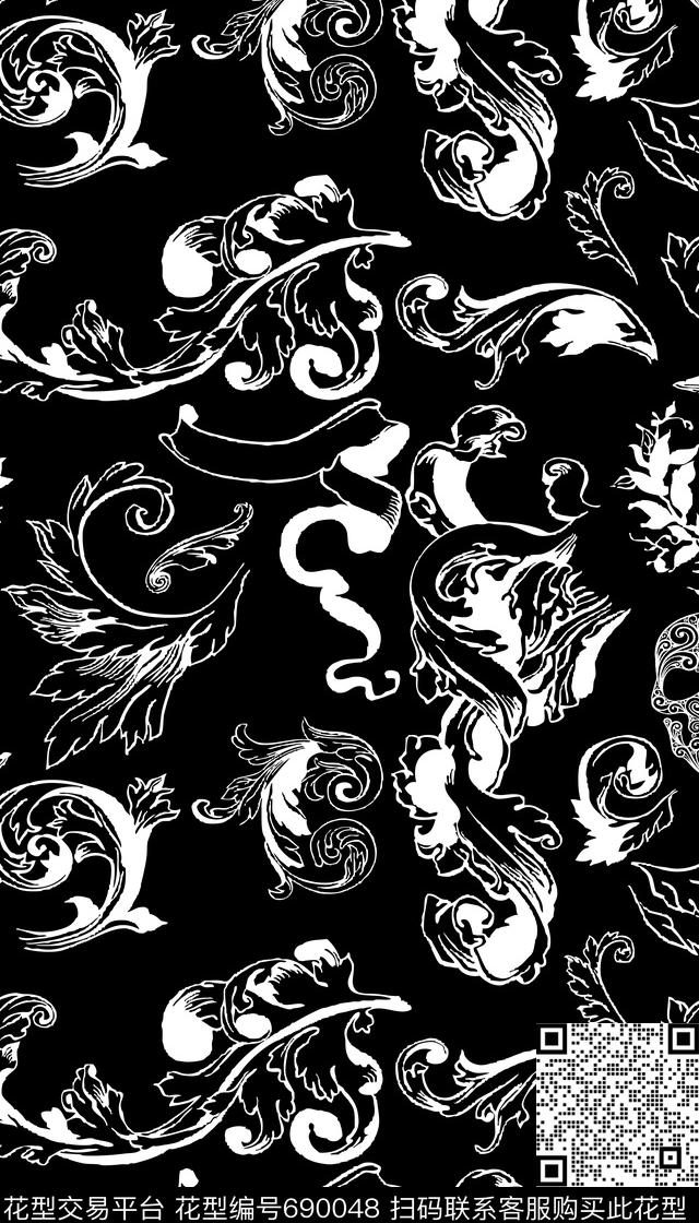手绘纹样艺术数码印花华亿平台下载（图片编号: 690048） - 瓦栏（Walan）