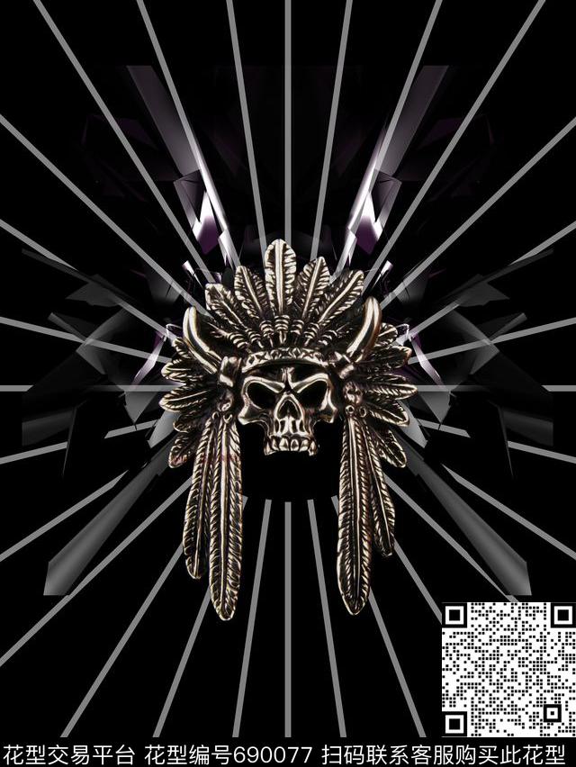 男装T桖胸花数码印花华亿平台下载（图片编号: 690077） - 瓦栏（Walan）