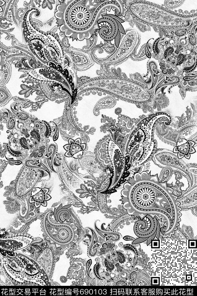 民族风佩斯利腰果传统印花华亿平台下载（图片编号: 690103） - 瓦栏（Walan）