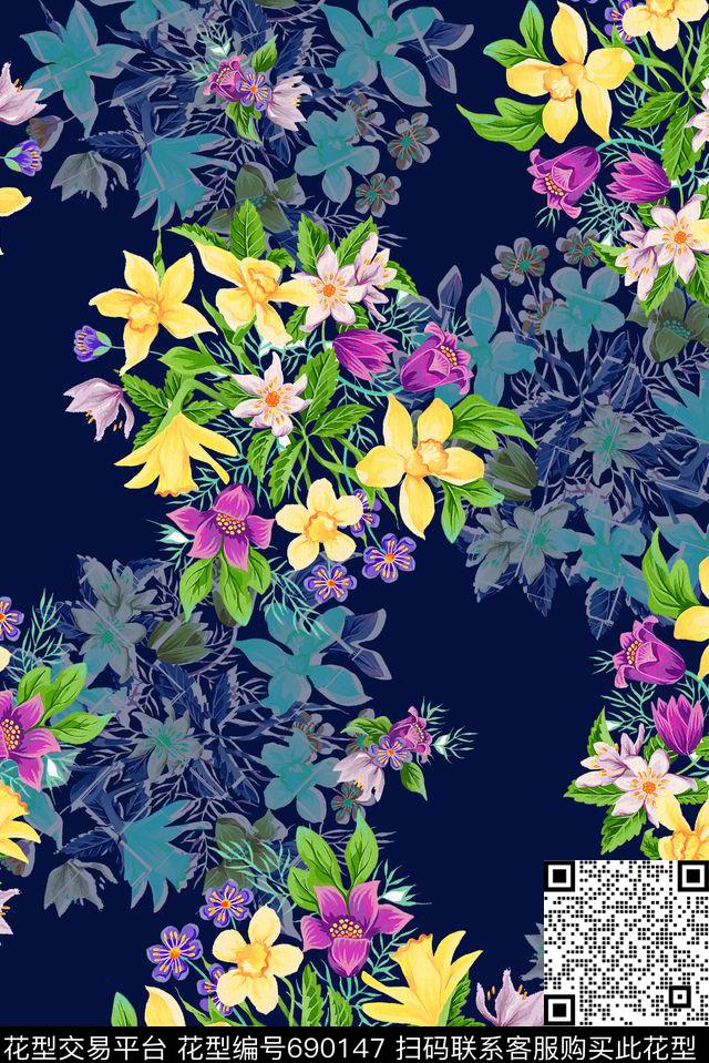 花卉女装春夏数码印花华亿平台下载（图片编号: 690147） - 瓦栏（Walan）