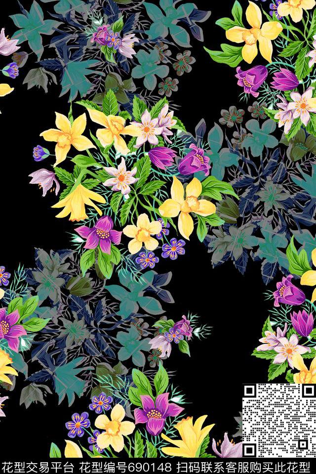 花卉女装春夏数码印花华亿平台下载（图片编号: 690148） - 瓦栏（Walan）
