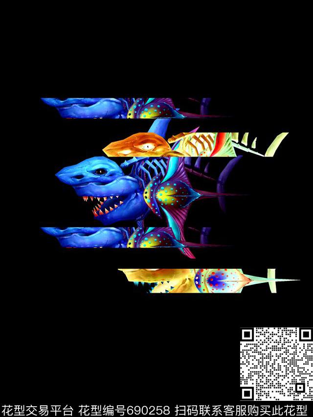 男装T桖胸花数码印花华亿平台下载（图片编号: 690258） - 瓦栏（Walan）