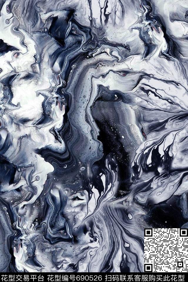 抽象几何肌理数码印花华亿平台下载（图片编号: 690526） - 瓦栏（Walan）